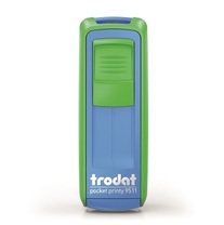 TRODAT 9511 POCKET PRINTY СИНИЙ и ЗЕЛЕНОЕ ЯБЛОКО карманный штамп 38 х 14мм/АКЦИЯ